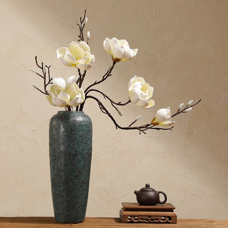 Fleurs, vases, décorations simulés, Blanc