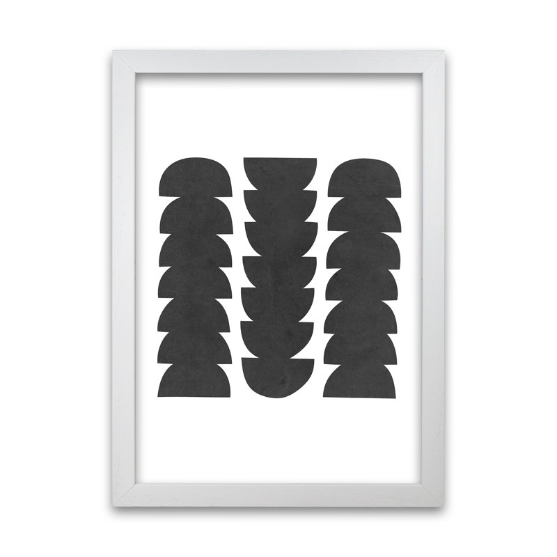 Mid Century Modern Abstract Grunge - Print, 84cm H x 59cm W x 3cm D, White Frame