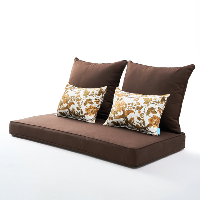 Outdoor 4'' Bench Seat / Back Cushion, Brown