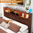 47" H Queen Size With Charging Station Storage Headboard Farmhouse Bed Frame, With Barn Door Pattern Led Light And Metal Slats 2 Drawers Bed Frame-1412670045-1412670044
