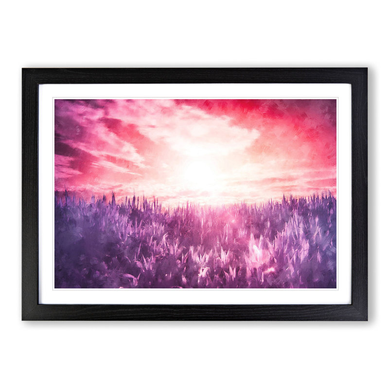 Purple Meadow - Framed Print, Black Framed, 27cm H x 36cm W x 2cm D