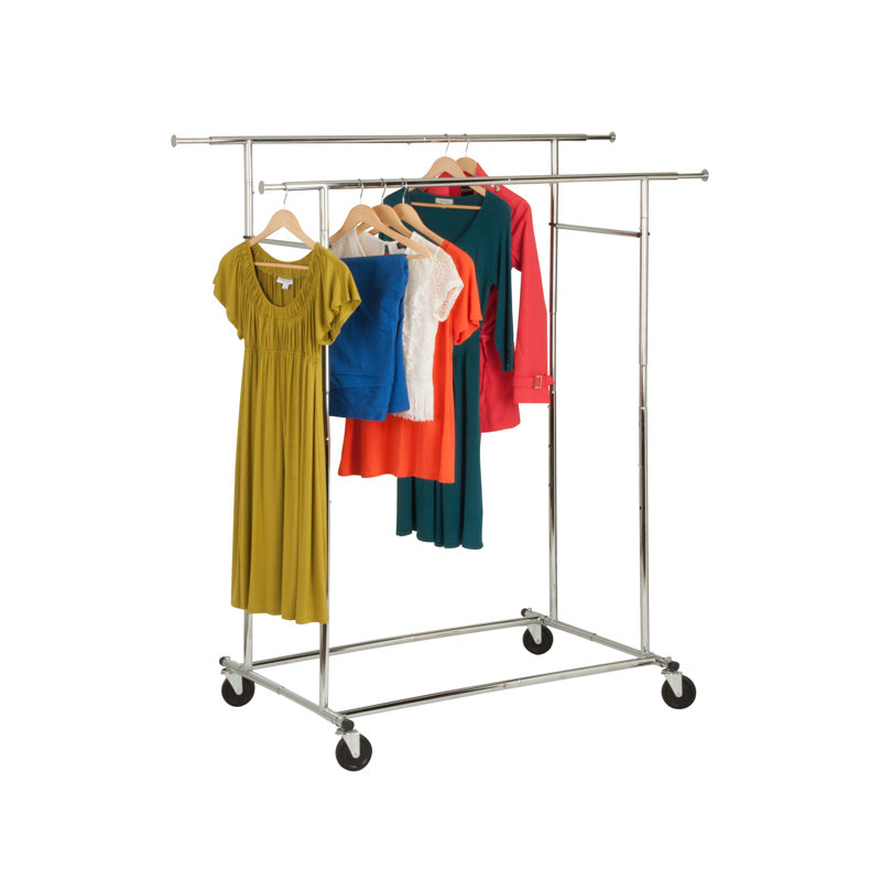 Calil Metal Adjustable Rolling Clothing Rack