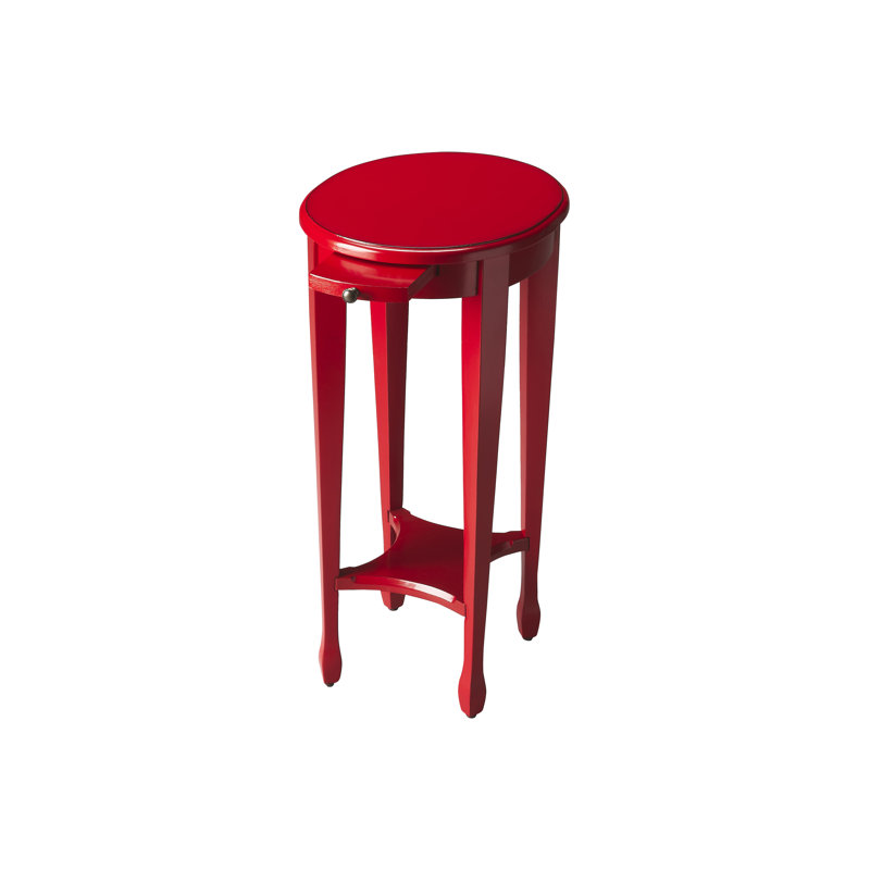 Arielle Round 12.5"W Side Table, Red