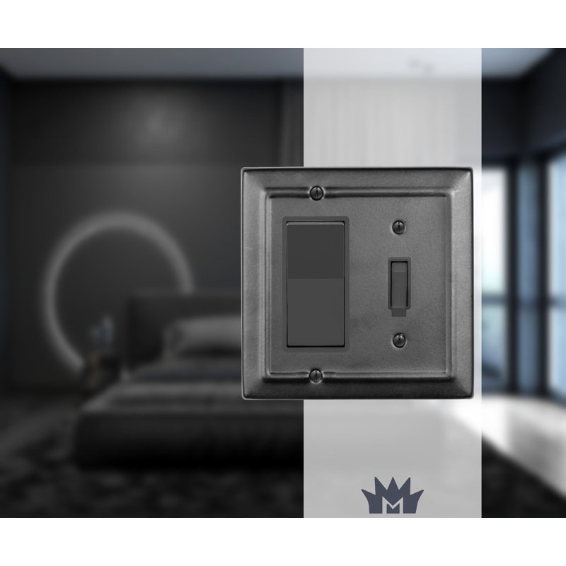 Architectural 2-Gang Toggle/Rocker Combination Standard Wall Plate, Matte Black