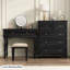 Armoire d'appoint en bois manufacturé noir massif