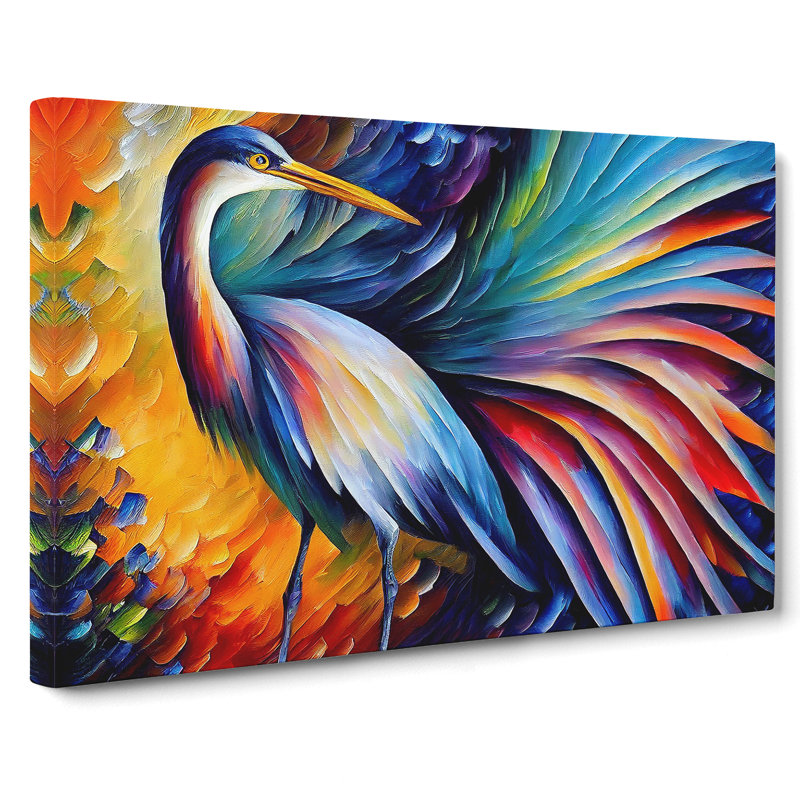 Heron Bird Abstract Vol.6 - Wrapped Canvas, 50cm H x 76cm W x 3cm D