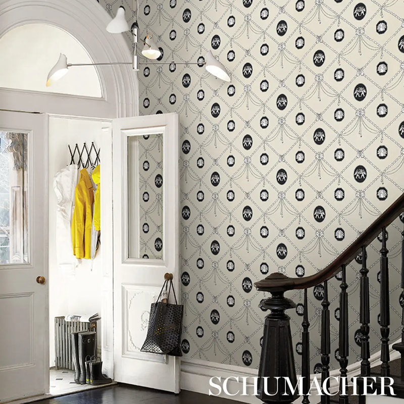 Schumacher X Backdrop Wallpaper Roll, Black