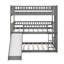 Structure de lit robuste en bois avec lit triple et échelle intégrée-119603664