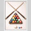 Classic Billiards Table Setup Framed Wall Art Prints - Cue Sticks and Pool Balls for Game Room Office-125120581-125120582