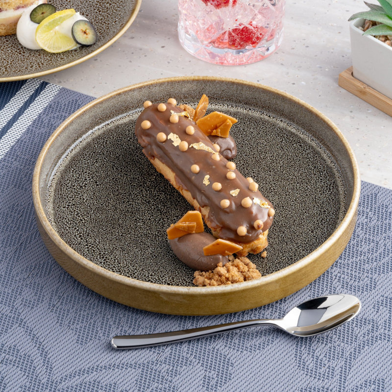 Assiette empilable en porcelaine | 8,27 x 8,27 x 1,1 po