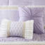 Édredon double / grand en seersucker avec 2 taies décoratives et coussins décoratifs, empreintes de dentelle, aspect rembourré, rembourrage botanique, lavable à la machine