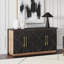 Buffet 64,6 "avec rangement et portes décoratives (noir espresso)