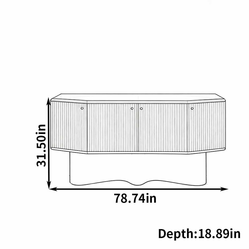 Armoire d'entrée de style italien moderne, H 31,50 po x l 78,74 po x P 18,89 po