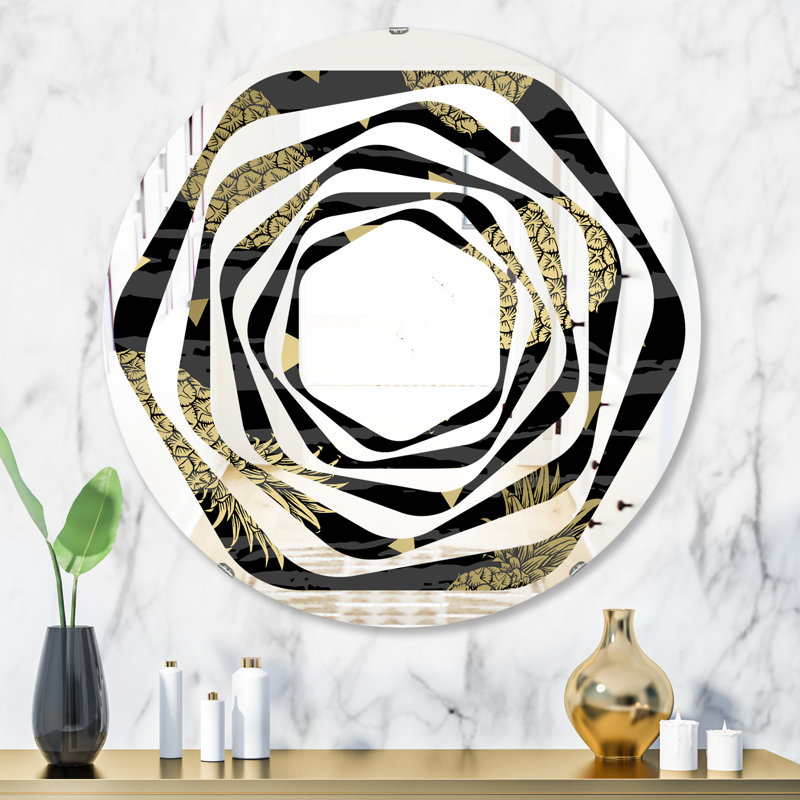 Miroir mural Whirl, 31,5 po x 31,5 po, Whirl Pineapple Coastal