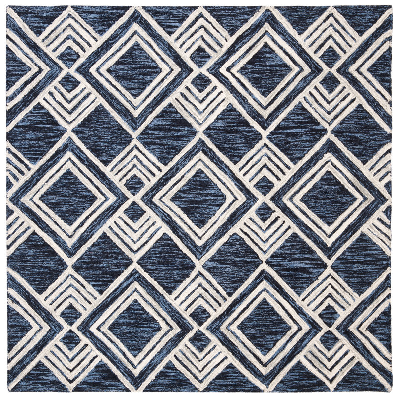 Vedika Hand Tufted Wool Geometric Rug, Square 5'