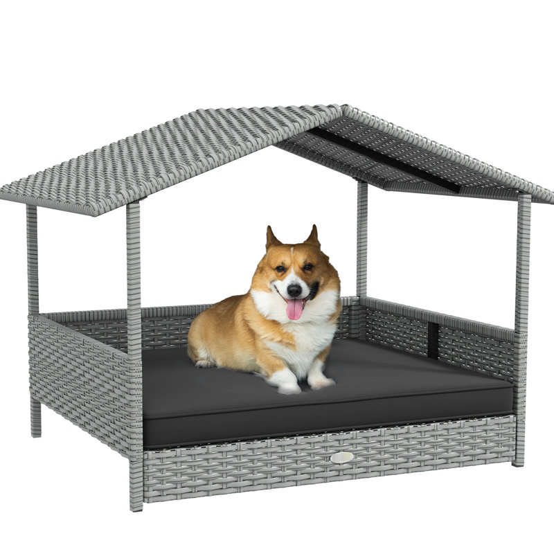 Niche pour chien Canopy - pour petits et moyens chiens, gris et confortable