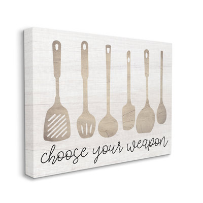 Aw-385-Canvas, choisissez vos armes, ustensiles de cuisine sur toile par Lil 'Rue, impression