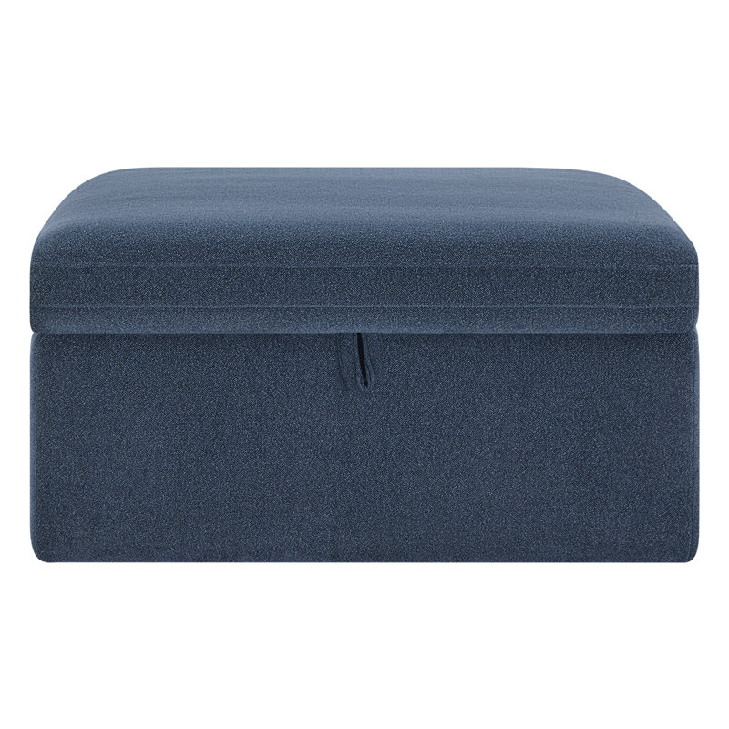 Repose-pieds avec rangement Brickner Lana, Tissage texturé Elite indigo