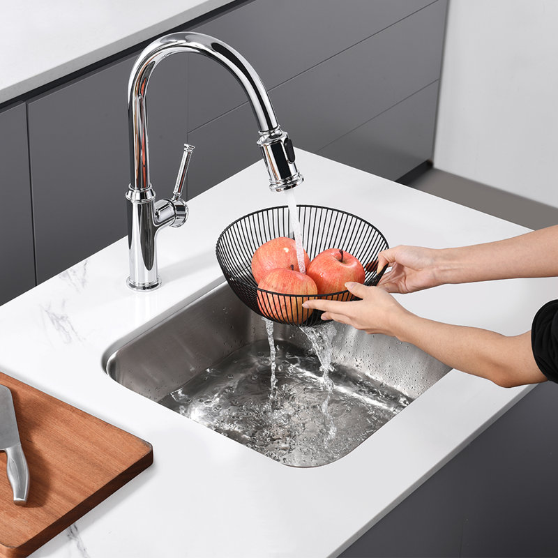 Undermount Stainless Steel Single Bowl Kitchen Sink, 8" H x 18" W x 18" D