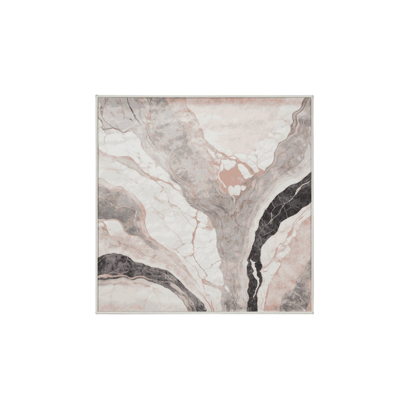 Tapis beige lavable à la machine, Carré 7 pi