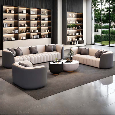 Premium Gray Office Reception Sofa Set