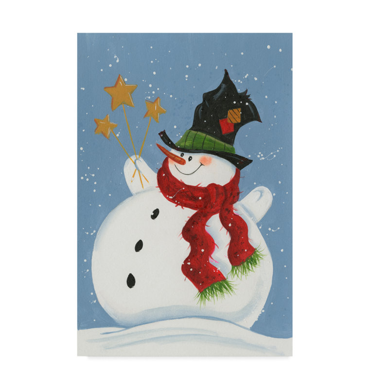 « bonhomme de neige magic », art sur toile, H 32 po x l 22 po x P 2 po