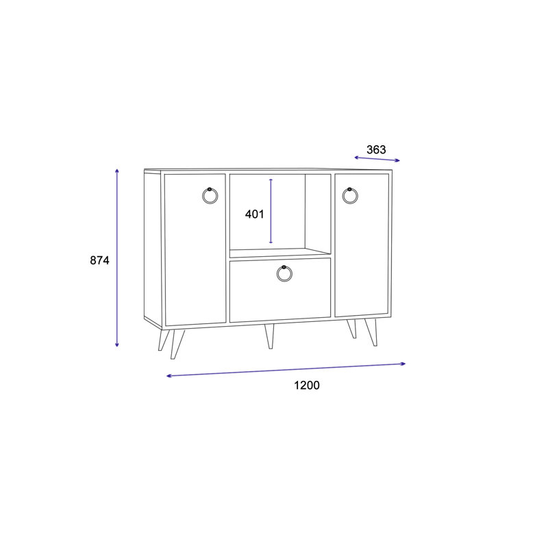 Sideboard With Cabinets And Shelf Silvestro
