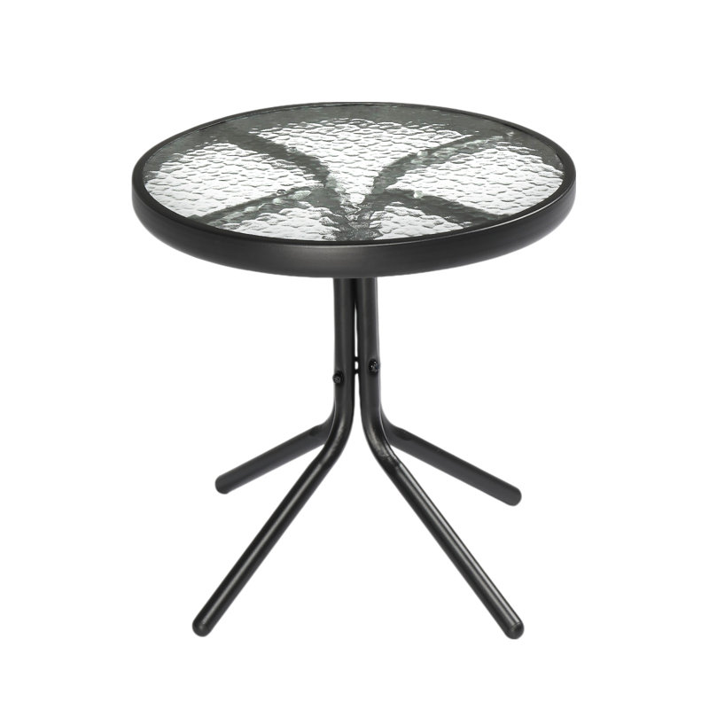 Table d'appoint de patio en métal