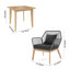 Fauteuil moderne en corde tissée avec table basse en chêne rouge-584101355