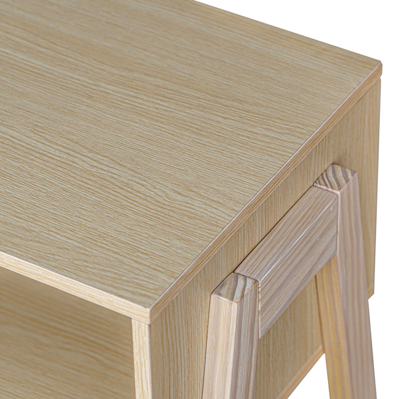 Ensemble de tables de bout Lindon, Bois naturel