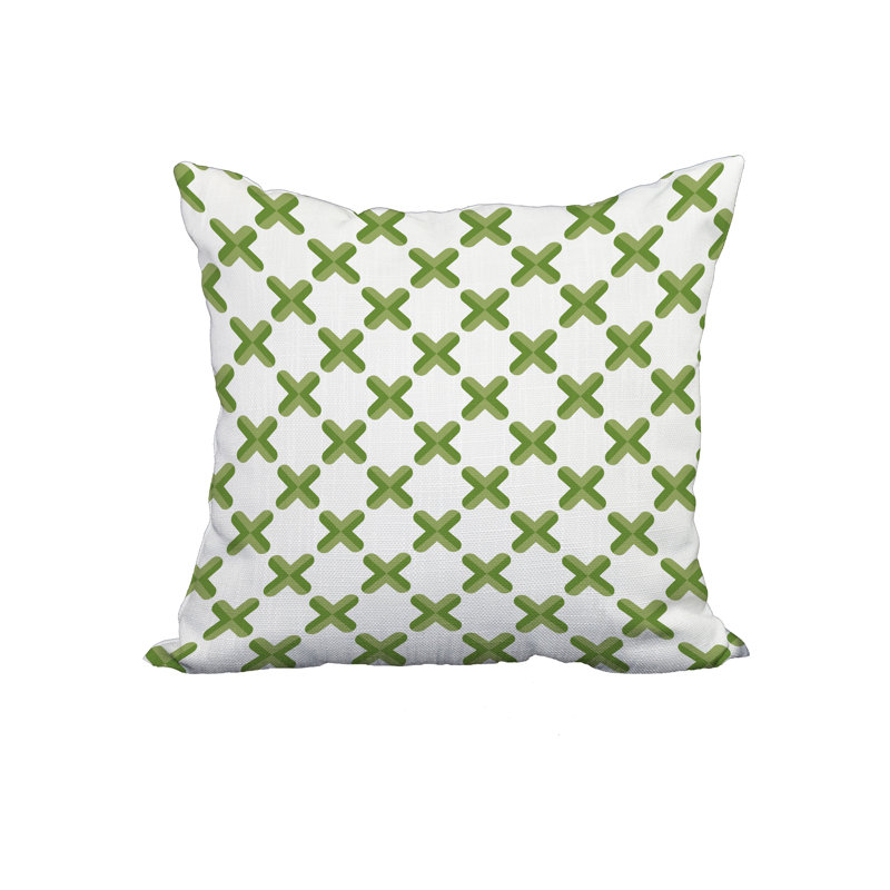  Housse de coussin en coton imprimé, 18 po x 18 po, Vert