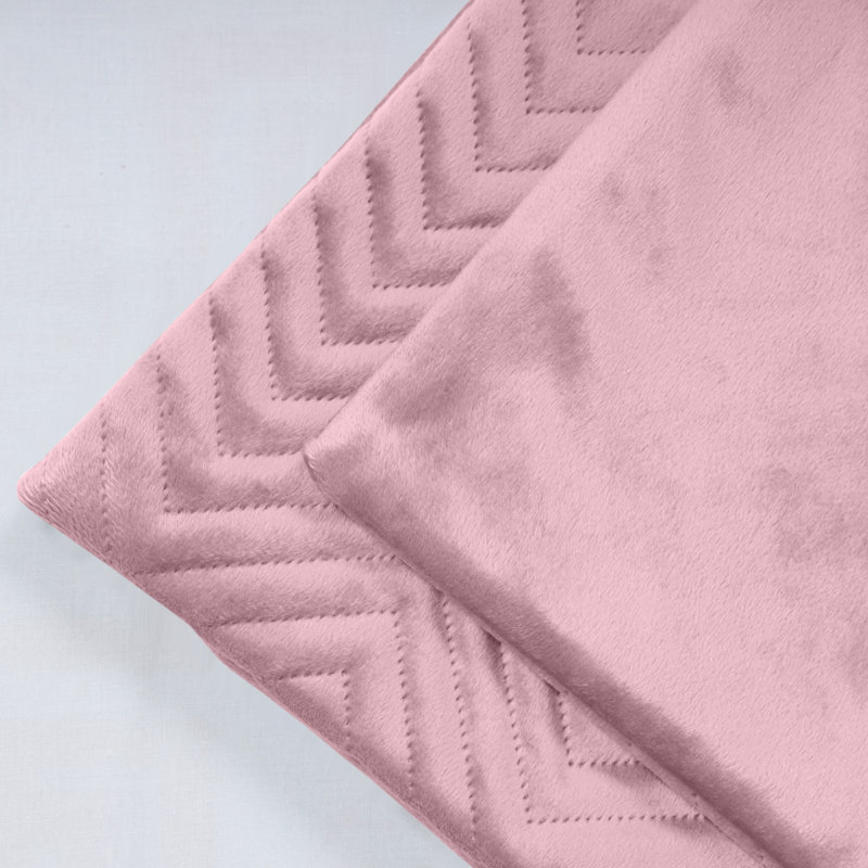 Embossed Quilted Pattern Velvet Cushion Cover (Set of 4), Pink