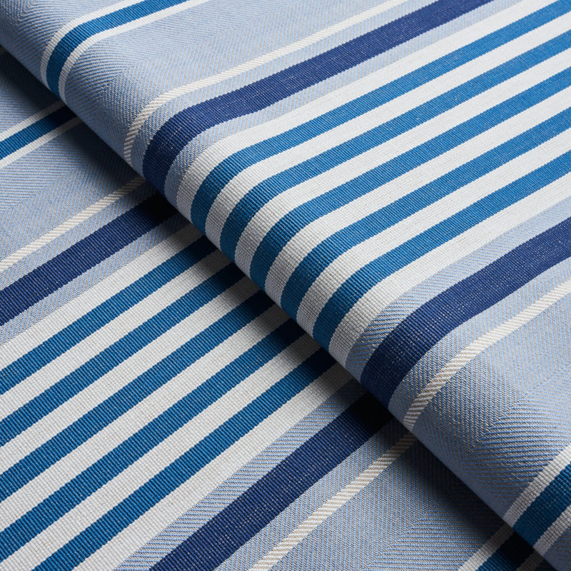 Minzer Cotton Stripe Fabric, Blue