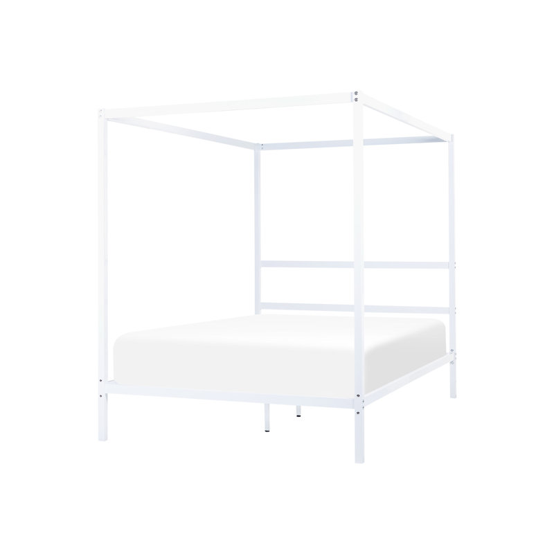Lynton Metal Bed, European Double (140 x 200cm), White