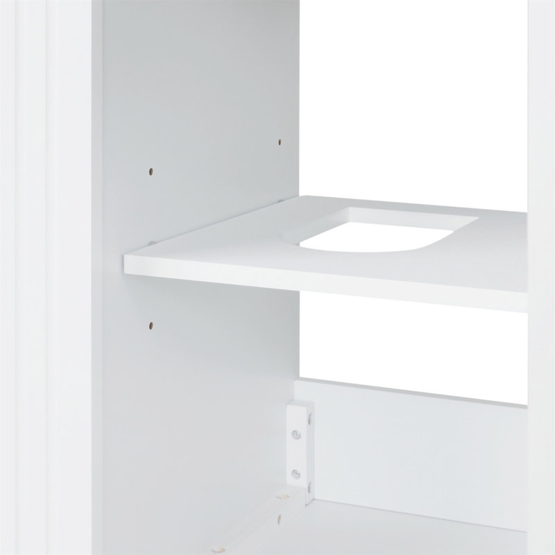 Meuble-lavabo de 20 po avec lavabo, tablette à deux niveaux, rangement réglable, fabrication en bois massif et panneau de fibres à densité moyenne