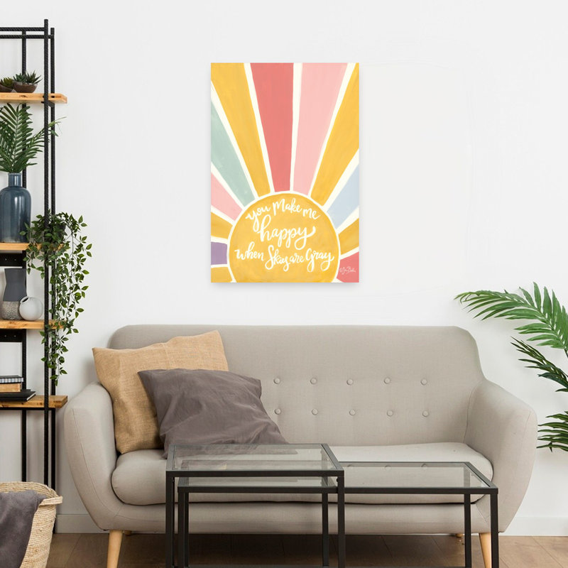 Happy Sunshine, art contemporain abstrait, H 24 po x l 16 po