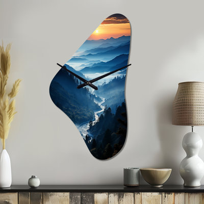 Phalan - Boomerang Shape Blue Wall Clock - Unique Shape