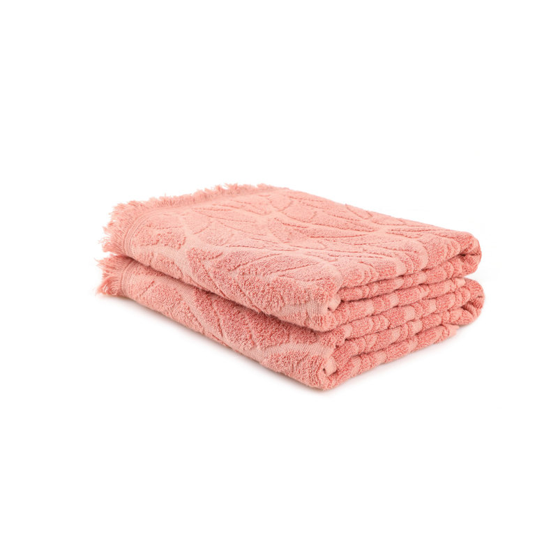 Premium Hand Towel Set (2 Pieces), Salmon Color, 19.7 x 35.4 inches | 100% Cotton, 12 oz/yd² | Soft & Absorbent, Machine Washable at 104°F | Perfect for Bathroom, Spa & Everyday Use, Luxurious Comfort