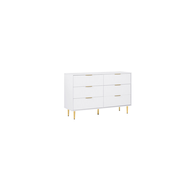 Bethzaida 6 Drawer Fluted Chest, White