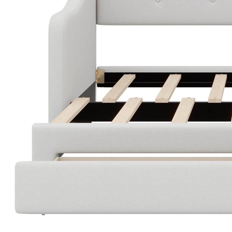 A Luxuriously Upholstered Daybed, Available In A Versatile Range Of Sizes From Twin XL To King, Featuring Dual Storage Drawers