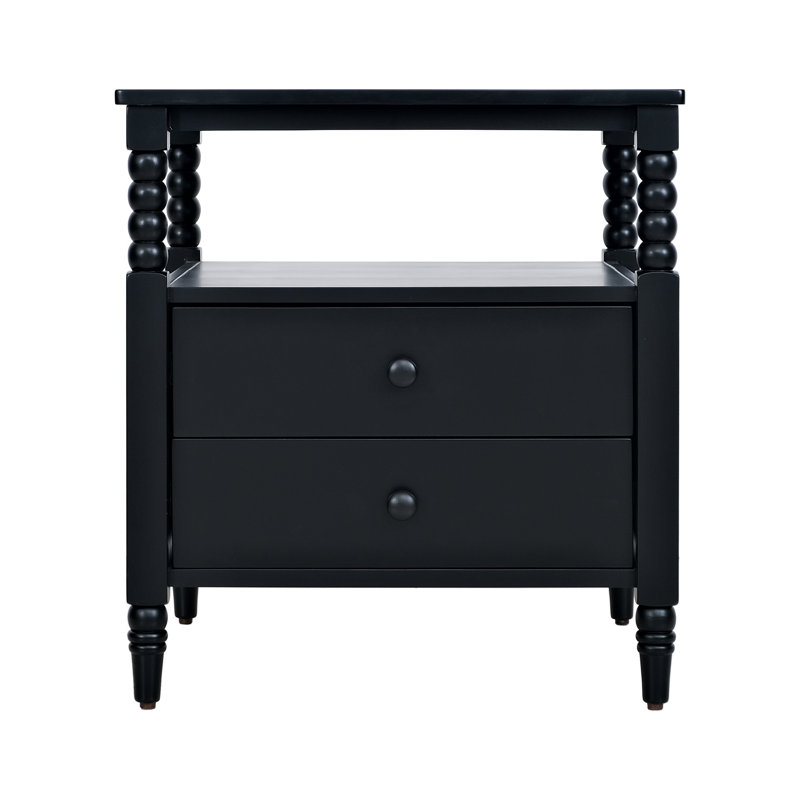 Godfree Two Drawer Nightstand (Set Of 2), Black