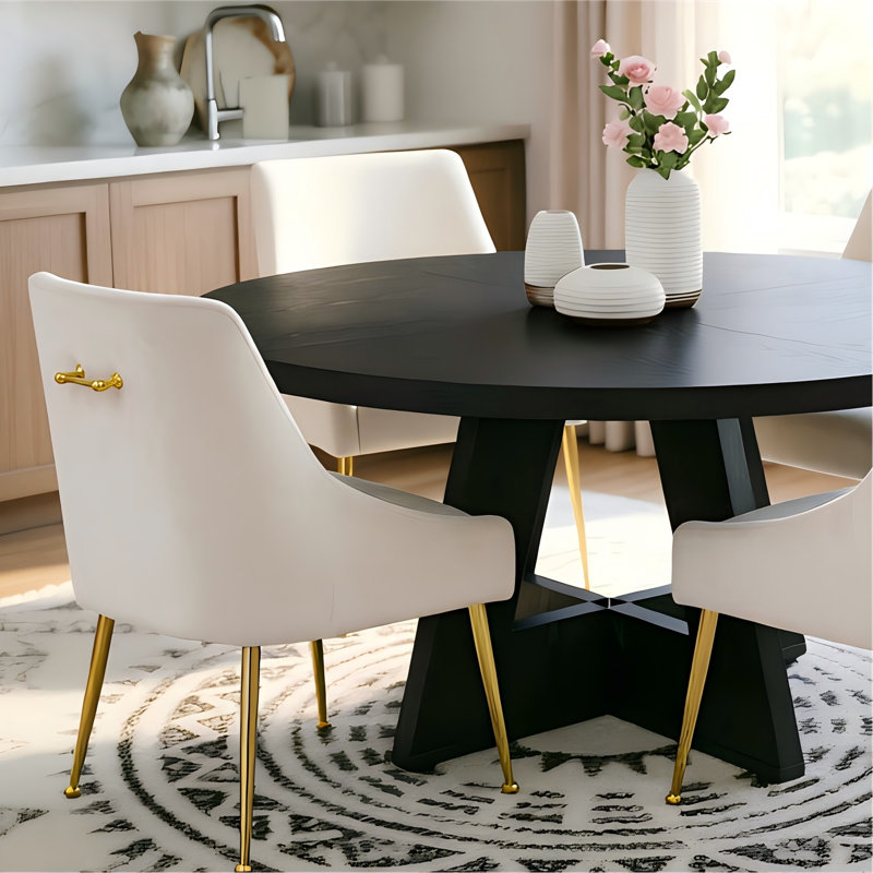 Chaise d'appoint rembourrée en velours avec pieds dorés , Beige