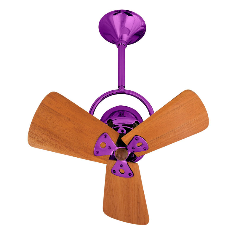 16" Bianca Direcional 3 Blade Ceiling Fan, 5" Downrod, Mahogany, Ametista