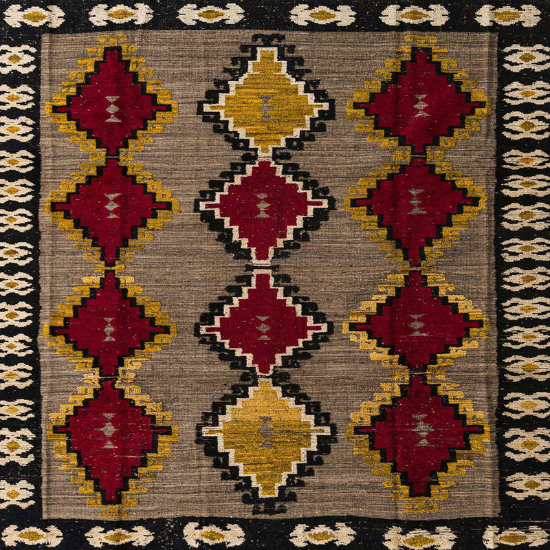 Abstract Indoor Rug, Square 3'
