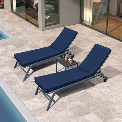 2Pcs Chaise Lounge Cushion , High , & Fade , Removable Zippered Case, Sponge Fill, Versatile Straps Outdoor Fine Material, Cover, Strong High Resilience Sponge, Adjustable Straps, Black White Stripes