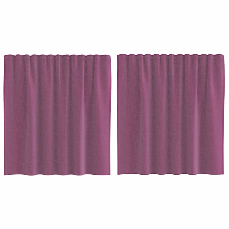 Voile Curtains With Rod Pockets 2 Pcs, 140cm Width x 140cm Drop, Purple