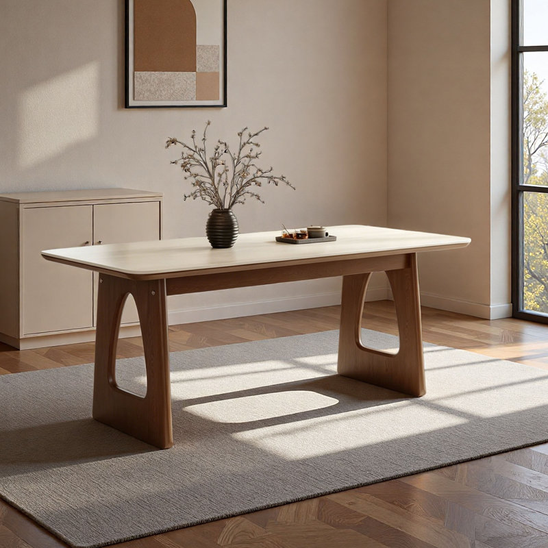 Mid-Century Rectangular Dining Table, 29.5"H x 70.9"L x 31.5"W