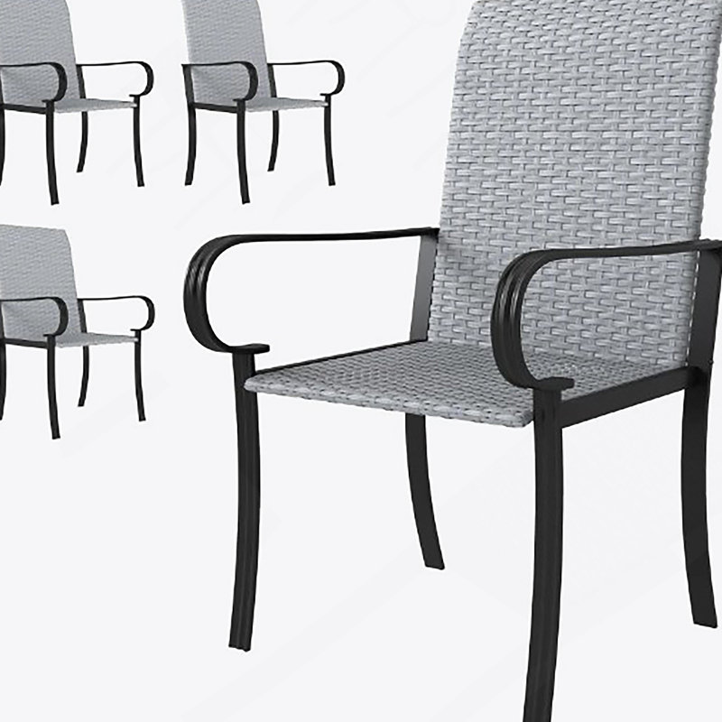 Ensemble de 4 chaises de salle à manger avec accoudoirs et sièges profonds pour un confort et un soutien accrus., 4