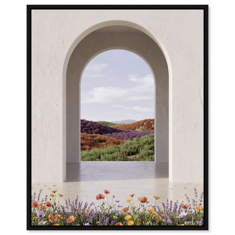 Window To Paradise Print by Oliver Gal, 31"H x 37"W, Black Floater Frame