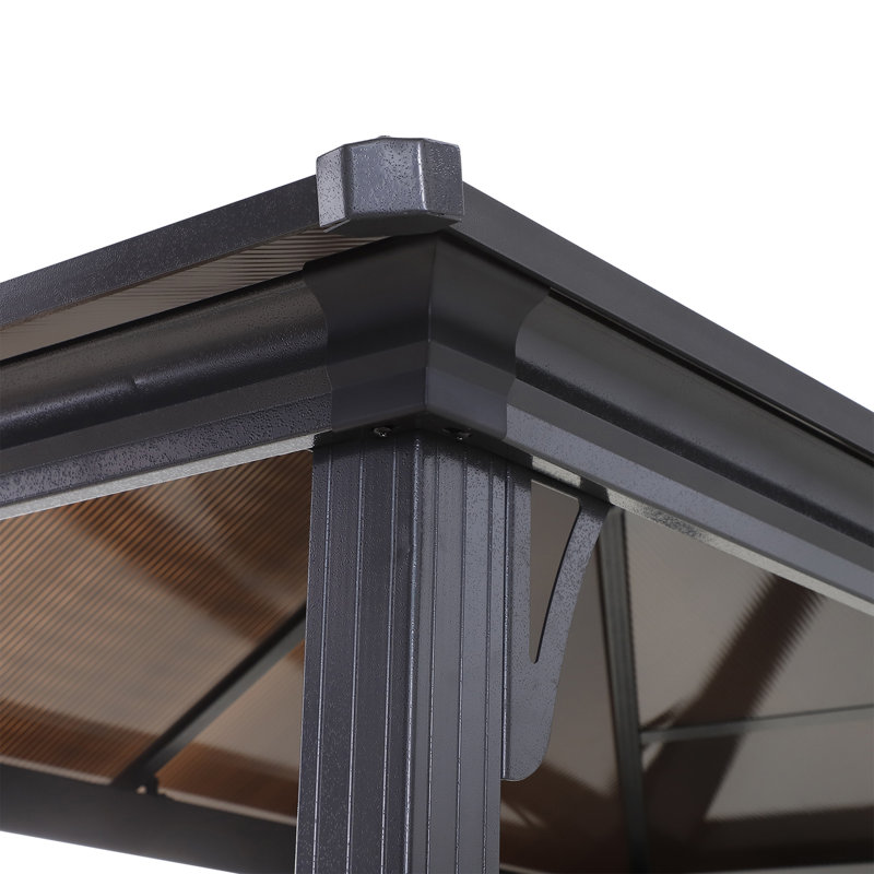 Outsunny 9' x 5' Black Hardtop BBQ Grill Gazebo